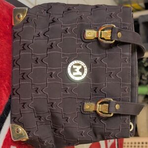 Michael Kors Chocolate Brown Quilted Messenger Bag with Gold Hardware
